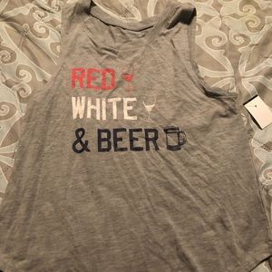Red White and Beer Tank Top